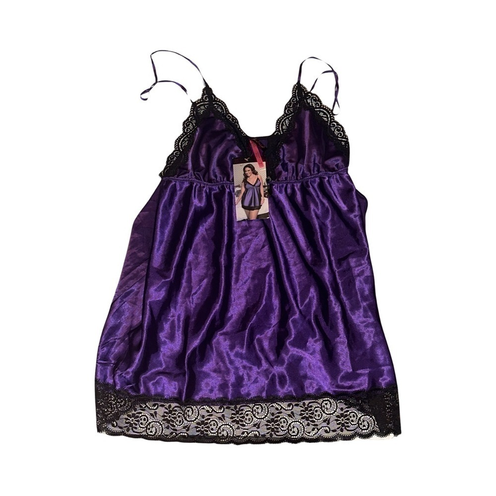 SEVEN 'TIL MIDNIGHT ENCHANTING BABYDOLL & THONG Set New with tags Plus Size - Picture 4 of 6
